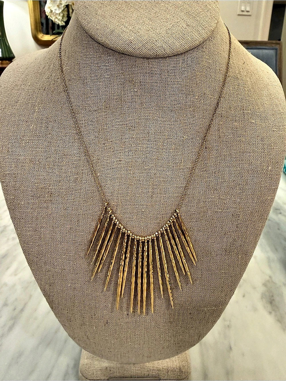 Stella & Dot Kari Fringe Necklace Gold - Like New - Original Box